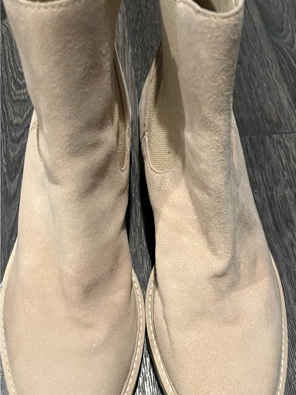 DOLCE VITA Beige LUX Stretch NEW Suede Booties Sz 10 ORIG $139+ DESIGNER deal